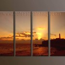 Modern Contemporary oil paintings on Canvas sunrise painting set10107