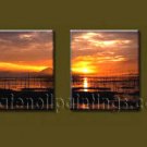 Modern Contemporary oil paintings on Canvas sunrise painting set10110