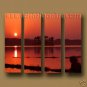 Modern Contemporary oil paintings on Canvas sunrise painting set10121
