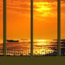 Modern Contemporary oil paintings on Canvas sunrise painting set10123