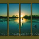 Modern Contemporary oil paintings on Canvas sunrise painting set10124