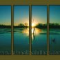 Modern Contemporary oil paintings on Canvas sunrise painting set10124