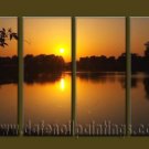 Modern Contemporary oil paintings on Canvas sunrise painting set10128