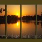 Modern Contemporary oil paintings on Canvas sunrise painting set10128