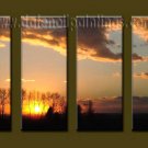 Modern Contemporary oil paintings on Canvas sunrise painting set10129