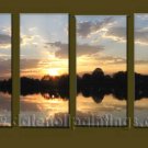 Modern Contemporary oil paintings on Canvas sunrise painting set10130