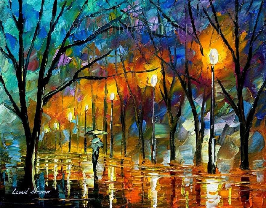 Modern impressionism palette knife oil painting on canvas kp091