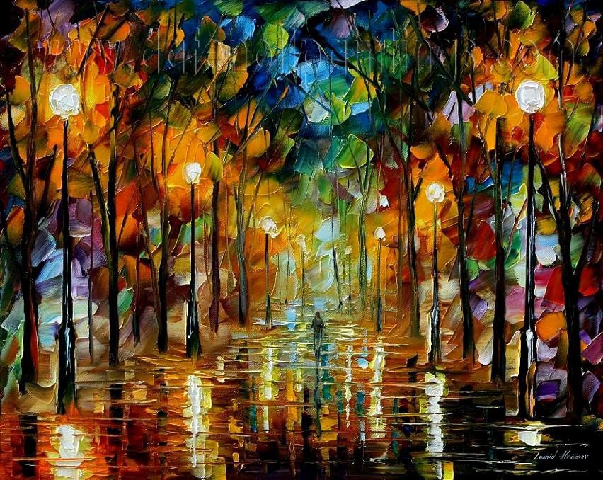 Modern impressionism palette knife oil painting on canvas kp103