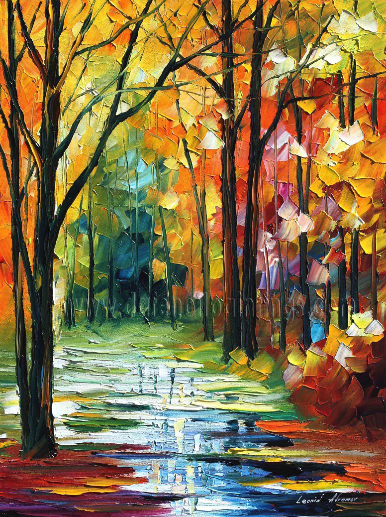 Modern impressionism palette knife oil painting on canvas kp162