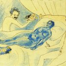 Pablo Picasso Classical Oil Paintings A Parody Of Manet'S Olympia With Junyer And Picasso Pablo Picasso Classical Oil Paintings A Parody Of Manet'S Olympia With Junyer And Picasso