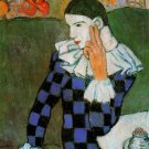 Pablo Picasso Classical Oil Paintings Harlequin Leaning