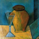 Pablo Picasso Classical Oil Paintings Pot,Glass And Book