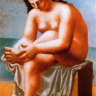 Pablo Picasso Classical Oil Paintings Seated Nude Drying Her Feet