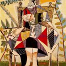 Pablo Picasso Classical Oil Paintings Seated Woman In Garden
