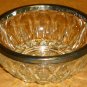 VINTAGE GORGEOUS CRYSTAL CANDY NUT BOWL WITH SILVERPLATE TRIM EDGE ITALY