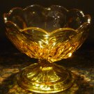 VINTAGE AMBER INDIANA GLASS OPEN SUGAR DESERT FOOTED BOWL