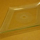 VINTAGE ELEGANT GLASS DISH HANDPAINTED DIAMOND SHAPED CHANCE GLASS ENGLAND