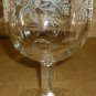 VINTAGE EMBOSSED CLEAR GLASS FOOTED DISH COMPOTE GLASS GOLD TRIM
