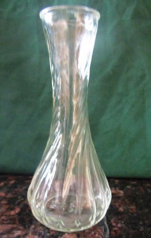 Vintage Clear Swirl Glass Vase By Hoosier Glass 21 4064