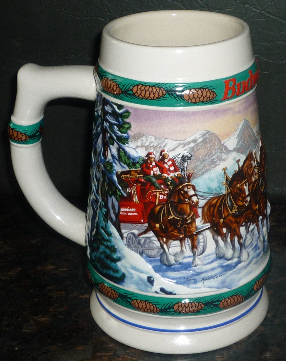 1993 BUDWEISER HOLIDAY COLLECTION STEIN CERAMARTE BRAZIL 'SPECIAL DELIVERY'