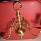 SOLID BRASS WALL HANGING 2 CUP CANDLEHOLDER SCONCE