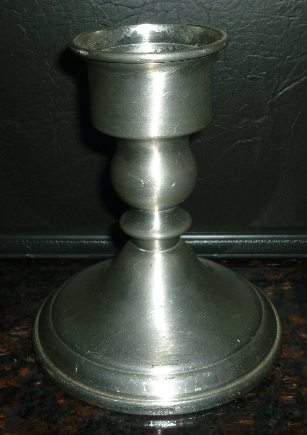 VINTAGE WEB PEWTER ADJUSTABLE CANDLE HOLDER