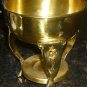 STUNNING VINTAGE TEA COFFEE CARAFE CHAFING POT POLISHED BRASS FLOWER DESIGN