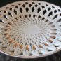ANTIQUE WHITE PORCELAIN GOLD LATTICE PORCELAIN FRUIT CANDY BOWL PLATTER
