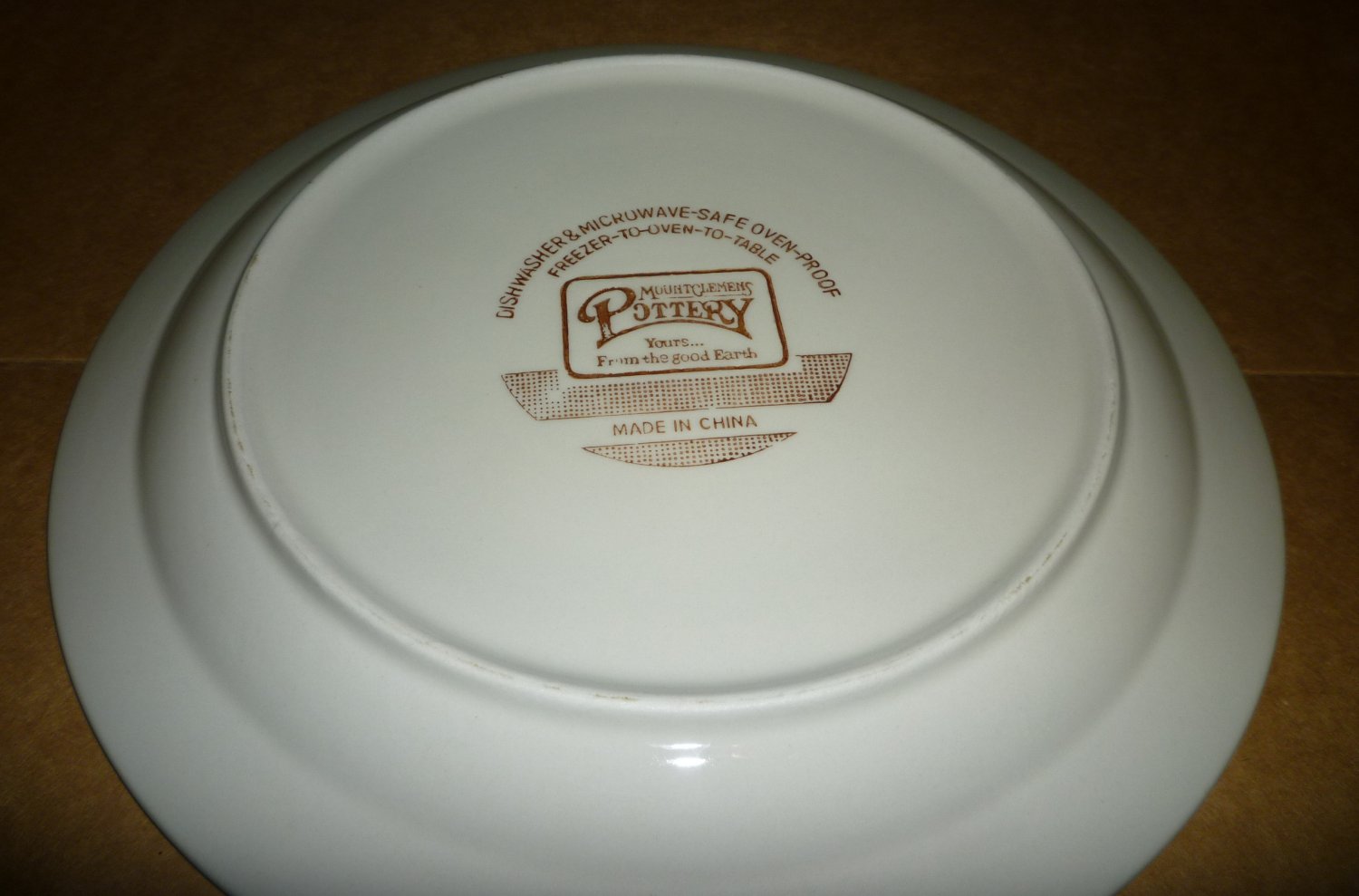 VINTAGE MOUNT CLEMENS POTTERY CERAMIC STONEWARE DINNER PLATE SET OF 2