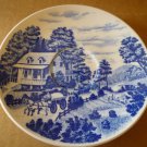 VINTAGE NASCO JAPAN HOMESTEAD WHITE & BLUE PORCELAIN SAUCER