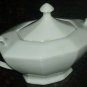 ANTIQUE WHITE PORCELAIN LIDDED SUGAL BOWL VICTORIA CZECHO-SLOVAKIA CRACKED BOHEM