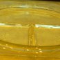 VINTAGE ANCHOR HOCKING TOPAZ YELLOW DEPRESSION GLASS GRILL PLATE PRINCESS PATTER
