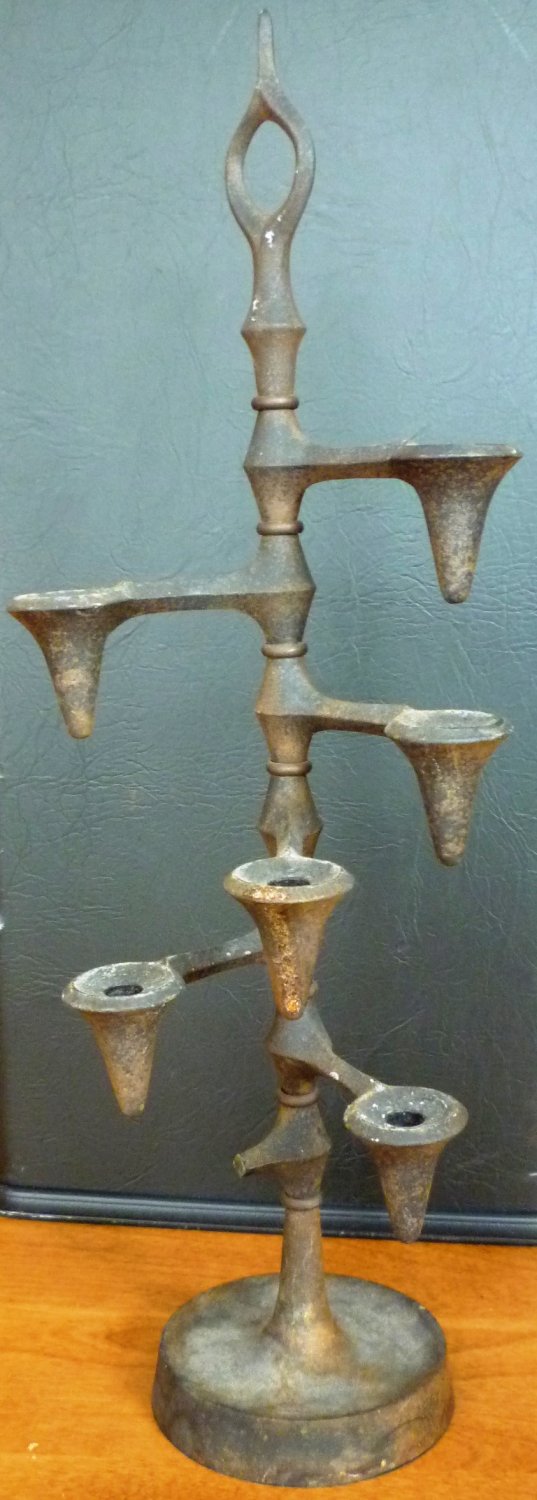 VINTAGE JENS QUISTGAARD WROUGHT IRON CANDELABRA DANSK DENMARK CANDLE