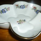 GORGEOUS BONE CHINA CONVOLUTED SHAMROCK BOWL CORNFLOWER TARA GALWAY IRELAND