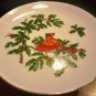 LEFTON CHINA CHRISTMAS CARDINAL PEDESTAL PORCELAIN CAKE STAND #1252