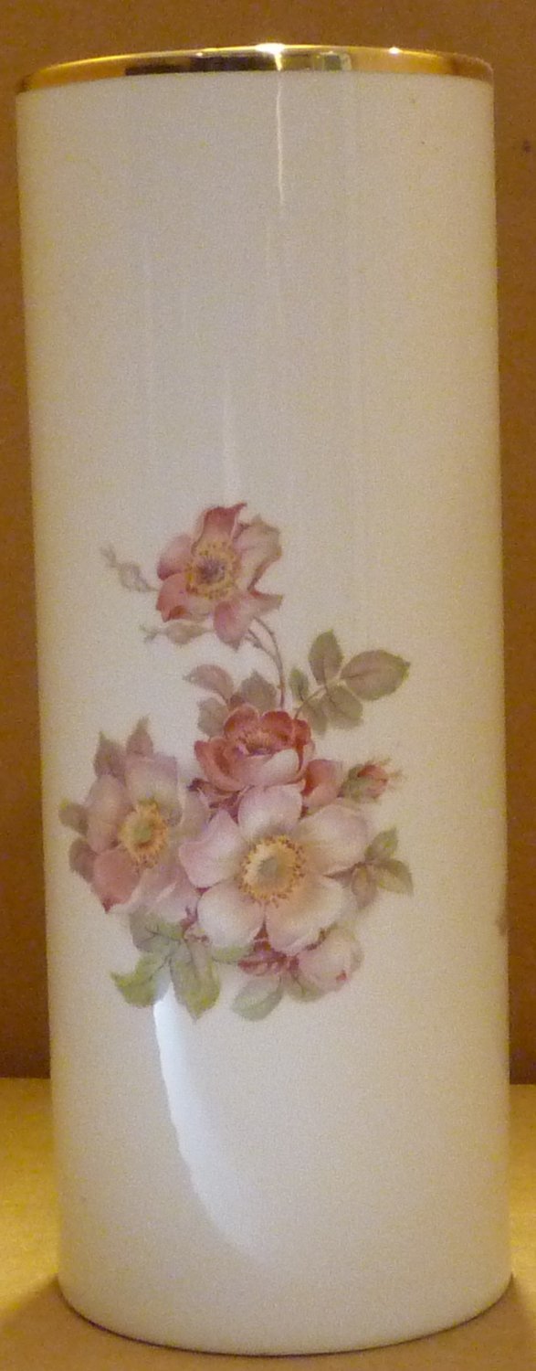 VINTAGE FINE PORCELAIN VASE BAVARIA WEST GERMANY ROSES