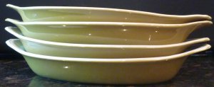 VINTAGE HALL INDIVIDUAL GRATINE BAKERS OLIVE SET OF 4