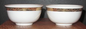 VINTAGE NORITAKE NIPPON TOKI KAISHA JAPAN CRANBERRY SMALL BOWLS SET OF 2 JAPAN