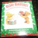 HALLMARK MERRY MINIATURES ANNIVERSARY EDITION 2 BEARS CHRISTMAS DOLLHOUSE DECOR
