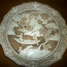 CARVED FAUX IVORY PLATE ORIENTAL OFF WHITE BY IVORY DYNASTY ARNART
