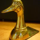 CHARMING VINTAGE BRASS BOOKEND DUCK HEAD BOOK END
