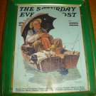 VINTAGE TIN TRAY ROCKWELL GONE FISHING COLLECTOR'S SERIES BY DAHER WASH POST