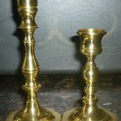 VINTAGE SOLID BRASS BALDWIN MULTI SIZE SET OF 2 CANDLE HOLDERS CANDLEHOLDERS