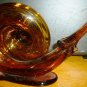 VINTAGE MURANO GLASS AMBER HANDBLOWN GLASS HANDBLOWN SNAIL FIGURINE