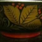 VINTAGE HANDPAINTED HANDCARVED WOODEN BOWL FROM RUSSIA KHOHLOMA HOHLOMA DESIGN