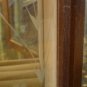 STUNNING WOODEN MIRRORED JEWELRY BOX ETCHED GLASS DOOR PINK LINING INSIDE 12"