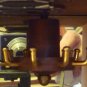 STUNNING WOODEN MIRRORED JEWELRY BOX ETCHED GLASS DOOR PINK LINING INSIDE 12"