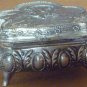 VINTAGE FOOTED PEWTER TRINKET JEWELRY BOX GONDOLA SAILBOATS DESIGN JAPAN