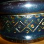 VINTAGE HANDCARVED BEADED WOODEN BLACK TRINKET BOX FROM POLAND