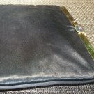 VINTAGE SATIN WOMAN PURSE SET CLUTCH BAG W/CHAIN SHOULDER STRAP W/COIN PURSE